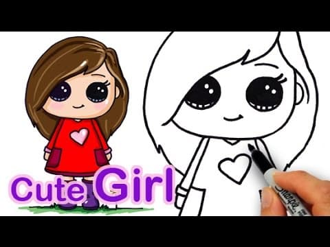 How to draw a girl easy and cute