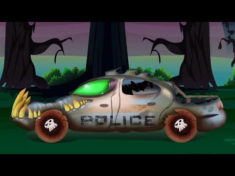 Police Monster Chase, Halloween Car Cartoon Video For Children