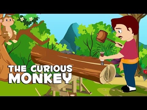 English Stories For Kids | The Curious Monkey | Short Stories In English | By Aanon Animation