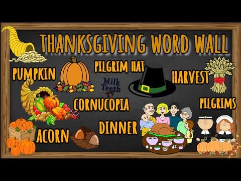 Thanksgiving Wordwall For Kids | International Thanksgiving Day Vocabulary & meanings with pictures