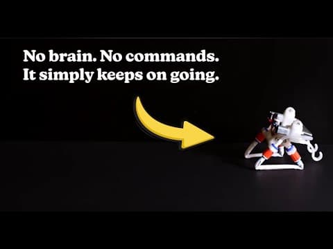 AMOLF’s soft robot with self-oscillating inflatable tube man legs