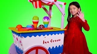 Emma Pretend Play with Ice Cream Cart Toy