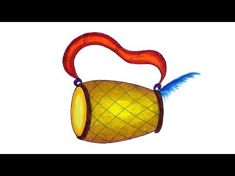 How to draw a Drum step by step easy and simple, Drum drawing