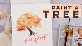 How To Paint a Watercolor Tree | Colorful Autumn Foliage