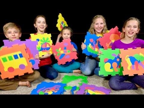 Learn English Colors Engines and Animals Floor Puzzle colors