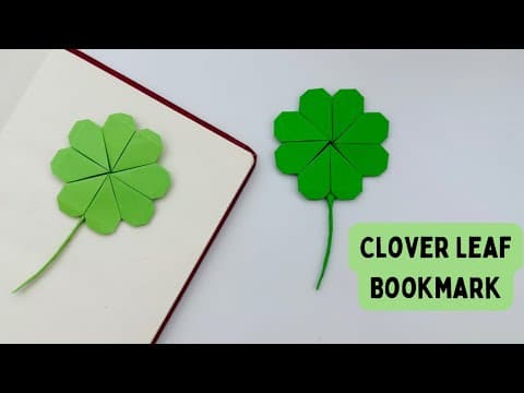 DIY Paper CLOVER LEAF Bookmark!!! Paper Crafts For School / Origami Bookmark / Paper Craft / Leaf