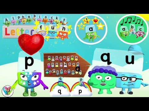 Fun Alphablocks Learning Letters p & qu