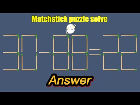 [Match stick puzzle] the equation by moving 1 Match stick,Brain Test