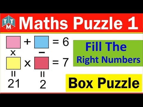 Maths puzzle part 1 - fill the right numbers - box puzzle - maths logic in telugu