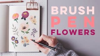 How To Draw Flowers With Brush Pens and Markers