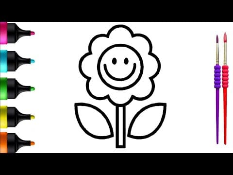 Blooming Flower Drawing, Painting & Coloring | Fun Art for Kids & Toddlers