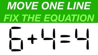 Matchstick Puzzle |Move one line to fix the equation