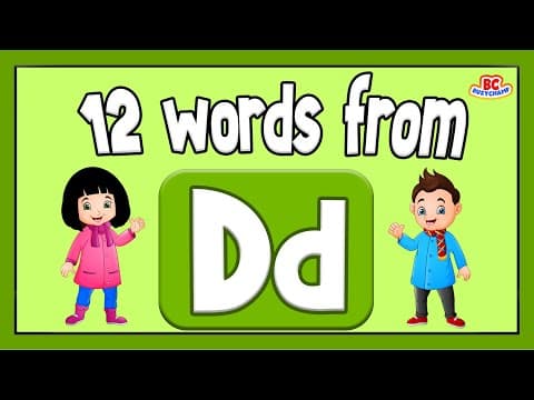 Words That Start With D | Phonics For Toddlers | 12 Words From D | Toddler Learning Video