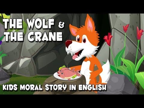 English Stories For Kids | The Wolf And The Crane | Bedtime Stories For Babies | By Anon Kids