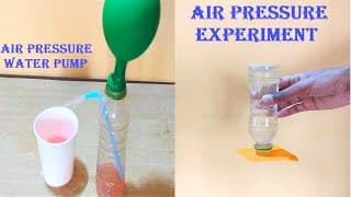 2 air pressure experiments science experiment with water ,bottle ,paper