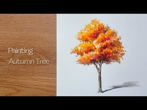 How to paint autumn trees with watercolors