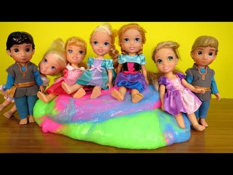 Dreaming ! Elsa and Anna toddlers-big slime-school