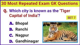 Top 30 Important GK Questions and Answers | GK Question and Answer | GK Quiz 7 | GK GS