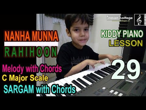 How to Play Nanha Munna Rahi Hoon | Piano Melody and Chords | C Scale | Lesson 29