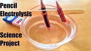 pencil electrolysis science project | diy | model of decomposition of water