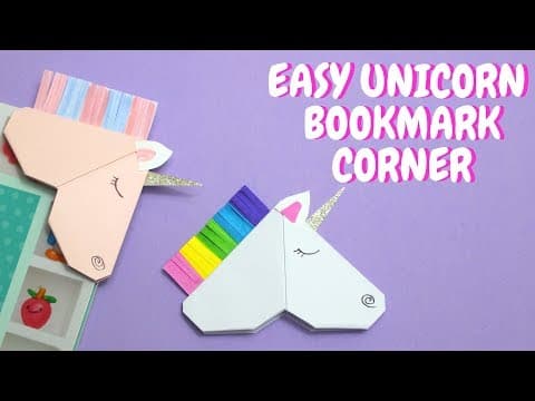 Easy Unicorn Bookmark Corner | Paper Crafts for Kids