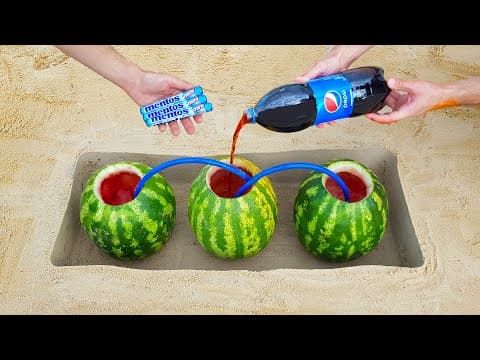 EXPERIMENT  Watermelon vs Balloon Pepsi and Mentos