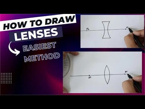 HOW TO DRAW CONCAVE and CONVEX LENSES USING PROTRACTOR IN 2 MINS