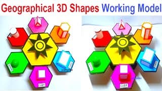 geometrical 3d shapes working model - diy - maths project