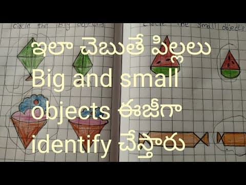 How to teach big & small - big & small objects - activity - telugu