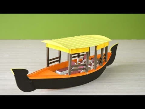 How to make a beautiful shikara boat from sun board and color paper