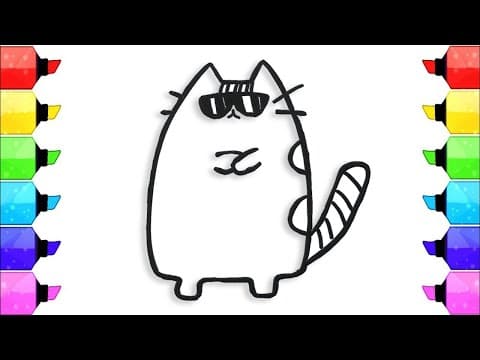 Cool Stylish Cat Drawing, Painting, Coloring for Kids & Toddlers | Basic How to Draw, Paint Tips