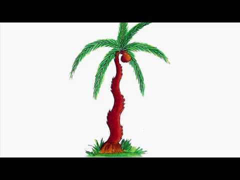 How to Draw a Date Tree Step by step, tree drawing