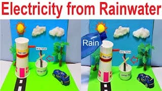 electricity from rainwater from harvesting on rooftop of the house working model