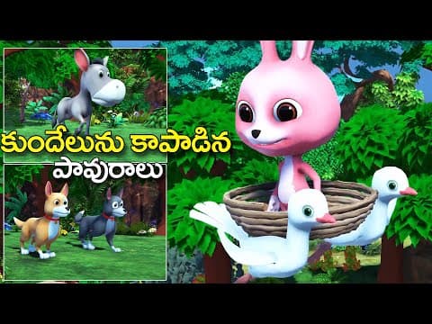 కుందేలును కాపాడిన పావురాలు కథ || rabbit and pigeons Telugu video || grandma tales Telugu stories