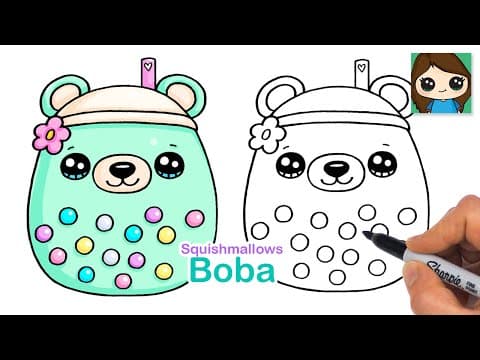 How to Draw a Boba Bear | Squishmallows - YouTube