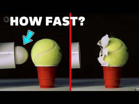Ballistic Ping Pong Ball vs. Tennis Ball at 450km