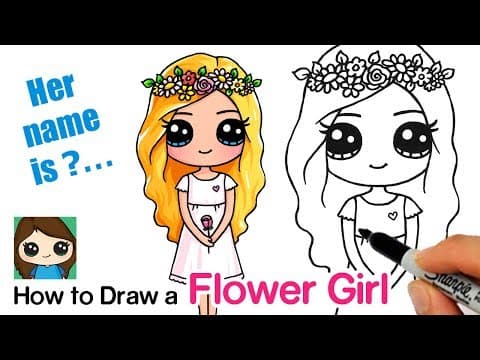 How to draw a flower cute girl - snapchat flower crown filter