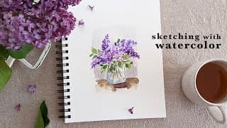 50 Ways to Fill a Sketchbook | Lilac Watercolor Quick Sketch