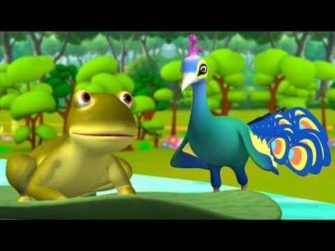 The Frog and Peacock Telugu Story నెమలి మరియు కప్ప నీతి కధ 3D Animated Moral Stories for Kids Tales