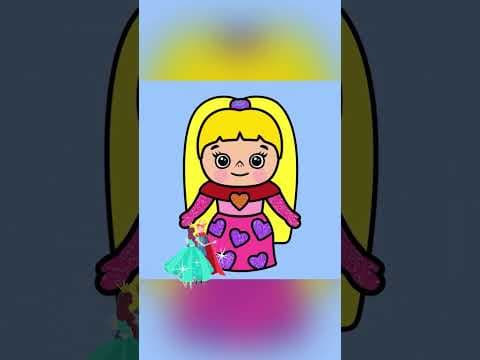Cute princess coloring for kids - shorts 