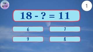 Find the missing number | Subtraction Quiz