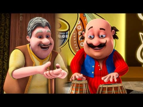 మోటు గయా తబలా తరగతులు! | Motu Patlu | Motu Went To Tabla Classes!