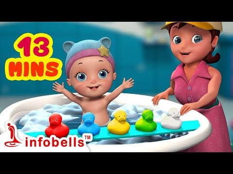 Baby Rhymes-Five Little Ducks Went Swimming Bath time song