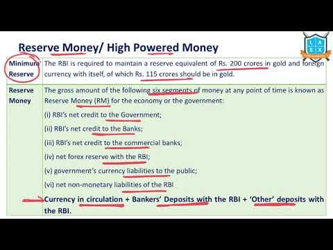 What is Reserve Money / High Powered Money ? || Monetary Base అంటే ఏమిటి?