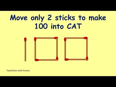 Change 100 into Cat | Match stick puzzle part 6 |