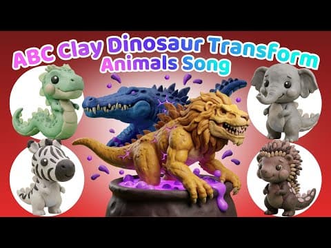 ABC Safari Sounds Animals 🦁 Clay Jumps Into Magic Pot & Turns Dino 🦖 | Fun Alphabet Song for Kids 🎵