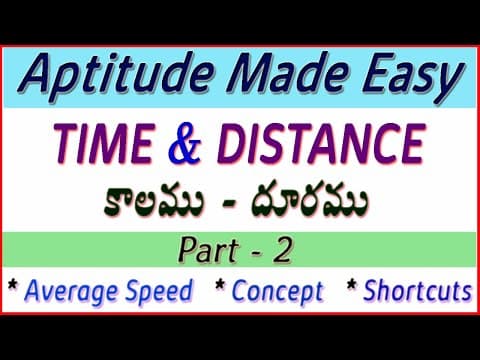 Time & Distance Part - 2 I Average Speed-Concepts-Shortcut Tricks Problems I 4 All Competitive Exams