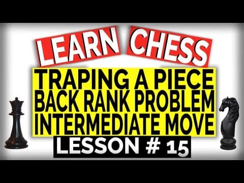 Chess Tactics For Beginners-Trapping a Piece, Back Rank Problem and Intermediate Move Tactics