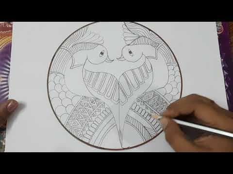 Beautiful Madubani Art | Super Easy Madhubani Art ‪@sowmyascreativelibrary‬