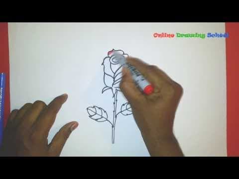 How to draw rose flower   -  Lesson 4